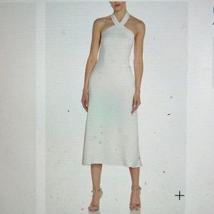 Aidan Mattox Halter Neck Bias Cocktail MIDI dress
